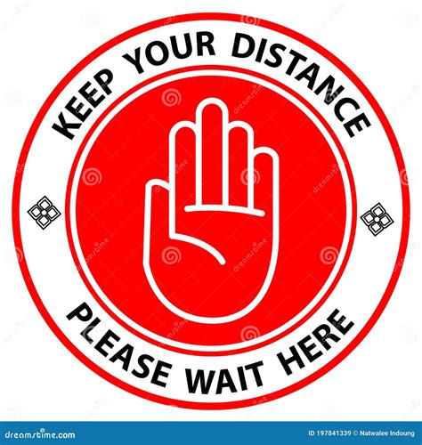 Keep Your Distance Please Wait Here Social Distancing Signage Or