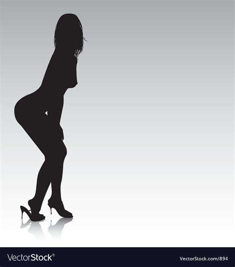 Sexy Silhouette Bending Over Royalty Free Vector Image