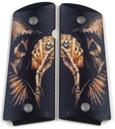 Custom Compact Officer 1911 Grips Ambidextrous Reapers Hand Grim Reaper