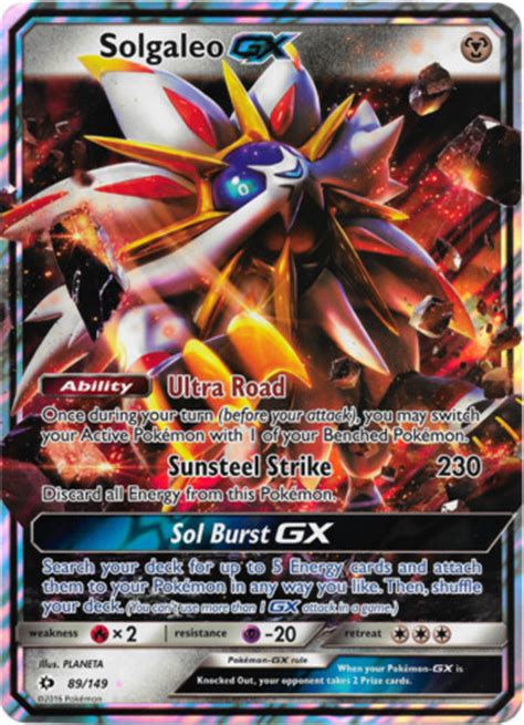 Pulling a gold hyper rare gx rarest card in set opening a pokémon gx battle boost booster box. Solgaleo GX 89/149 JUMBO OVERSIZED Wave Holo Promo - Alola Collection Sun Exclusive - Pokemon ...