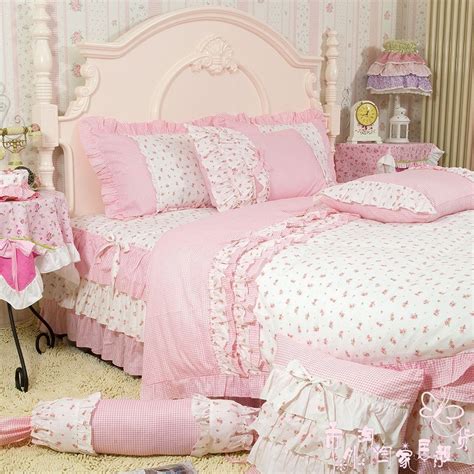 Ruffle Comforter Set Queen Tache Satin Ruffle Floral Lace Pink Royal