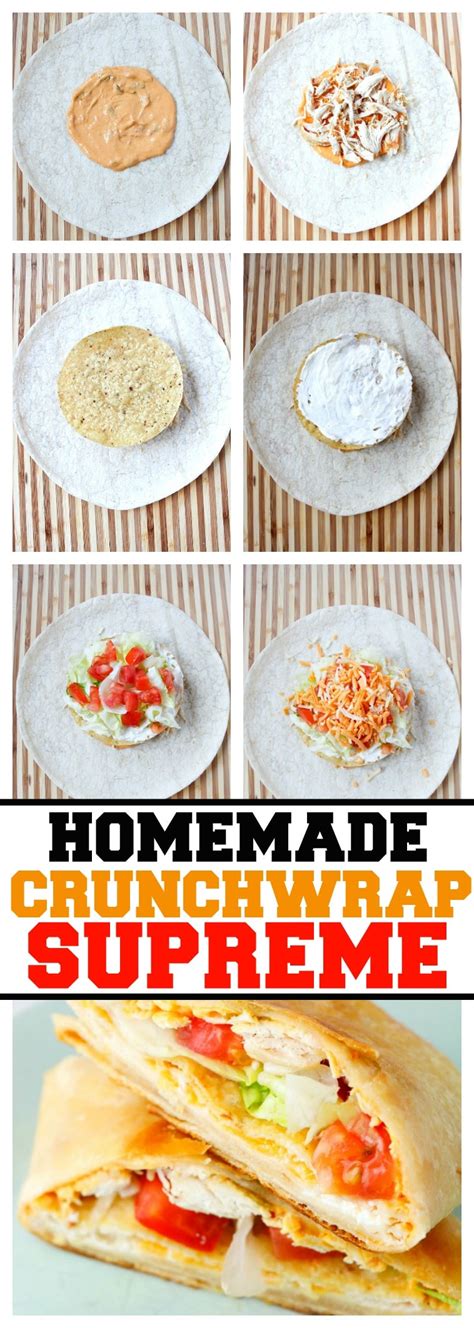 Of 90% lean ground beef (chicken or turkey works if you have that on hand) 4 large flour tortillas; Homemade Crunchwrap Supreme Taco Bell Copycat