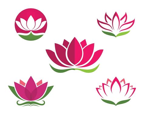 Premium Vector Lotus Flowers Design Logo Template Icon