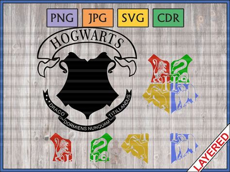 Harry Potter Emblem Crest Coat of Arms Vector png svg | Etsy