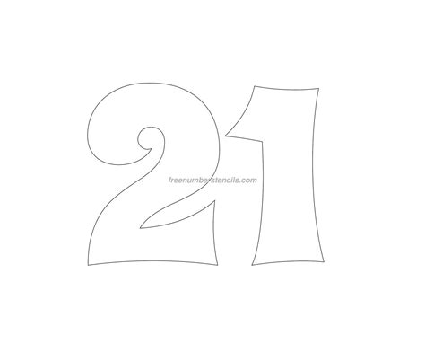 Free Groovy 21 Number Stencil