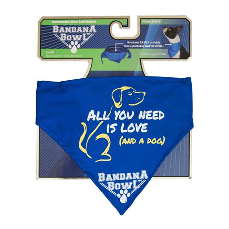 Blue Bandana 2-in-1 Dog Bowl & Cooling Collar