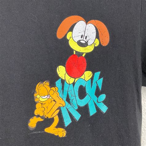 Nickelodeon Garfield And Odie Kick Black Graphic T Shir Gem
