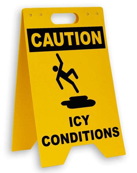 Caution Icy Conditions Floor Sign P5351a By
