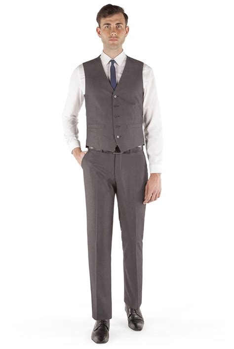 limehaus slim fit grey tonic waistcoat