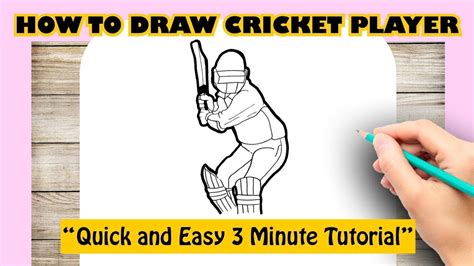 How To Draw Cricket Player Youtube