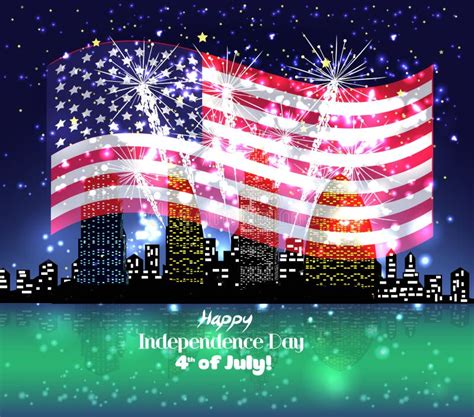 Happy 4th July Fireworks Stock Illustrations 7044 Happy 4th July