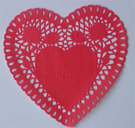 30 Red Heart Shaped Paper Doilies 6 Inch Size Etsy