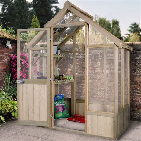 Forest Garden Vale Wooden 6x4 Toughened Glass Greenhouse Departments Diy At Bandq