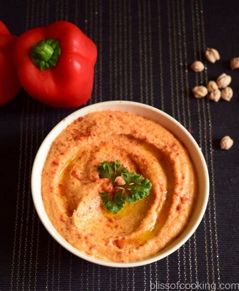 Roasted Red Pepper Hummus Bliss Of Cooking
