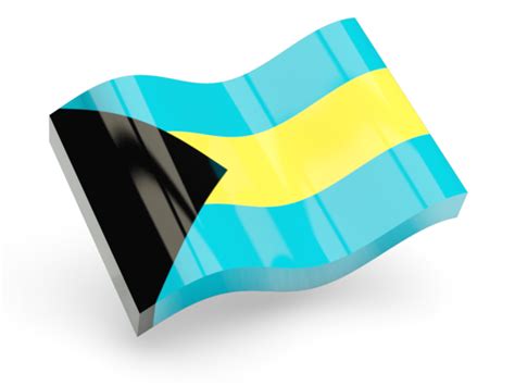 Glossy Wave Icon Illustration Of Flag Of Bahamas