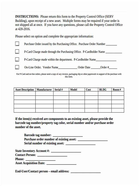 Free 5 Asset Receipt Forms In Ms Word Pdf