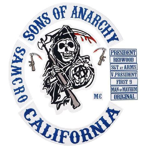Sons Of Anarchy California Emblem Embroidered Patches Biker Etsy