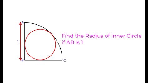 Find Radius Of The Inner Circle Math Olympiad Youtube