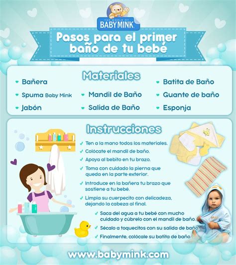 Pasos Para El Primer Baño Del Bebé Baby Mink Bebe Elementos