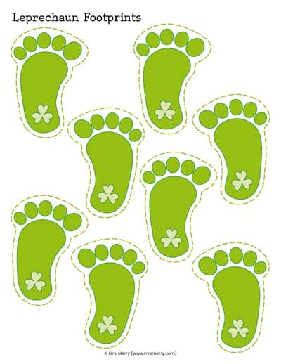 Free Leprechaun Footprints Printable For St Patricks Day Mrs Merry
