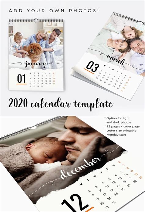 Photo Calendar 2020 Letter Size Calendar Office Calendar November