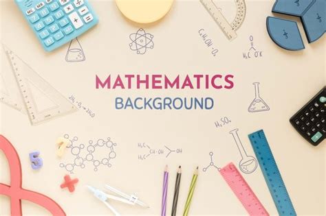 Free Psd Mathematics Background With Rulers And Calculators Math