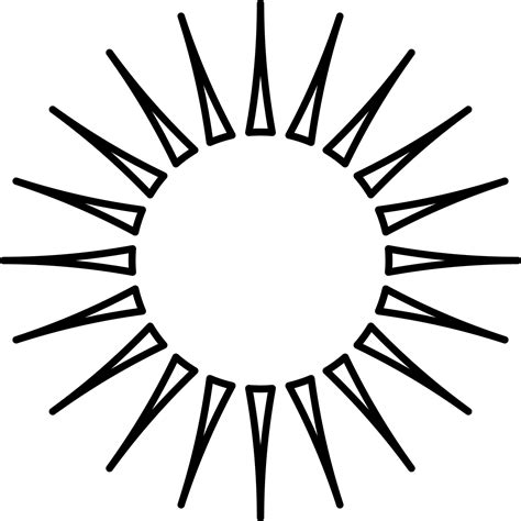 Round Black Sun With Rays Illustration Vector On White Background