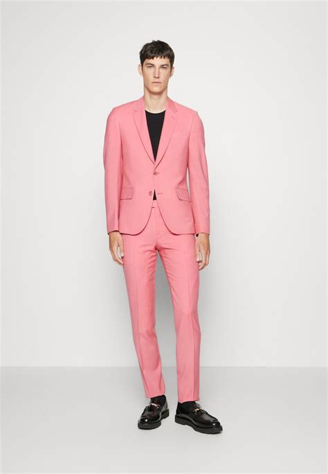 Paul Smith Tailored Fit Button Suit Kostuum Pinkdonkerroze