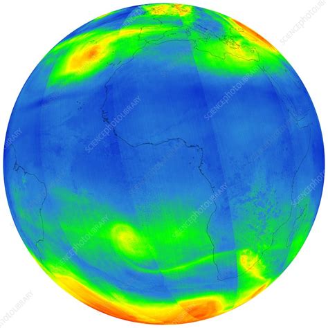 Ozone Distribution 2017 Satellite Map Stock Image C0403008