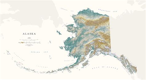 Map of alaska (usa), satellite view. Alaska Map Outline