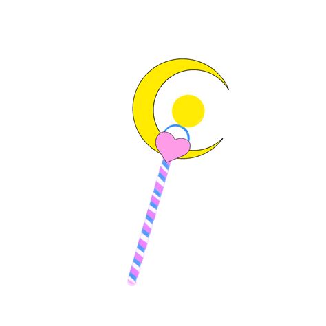 hand drawn cute cartoon moon love pink magic wand two dimensional cartoon quadratic element