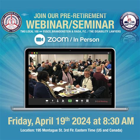 Pre-Retirement Seminar Set for April 19th | TWU Local 100
