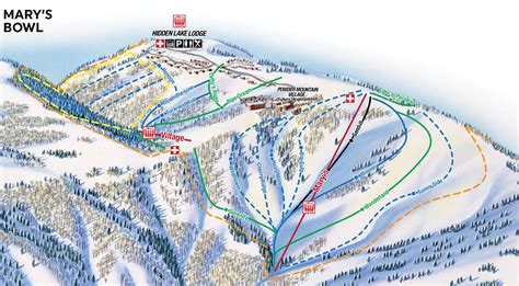 Utah Ski Maps Powder Mountain Ski Resort Trail Map