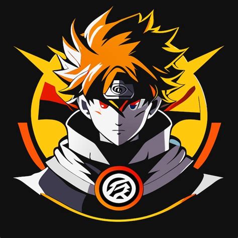 Premium Vector Anime Logo With Animes Background Vector Illustration