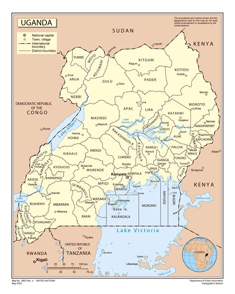 Large Detailed Political And Administrative Map Of Uganda With All Images