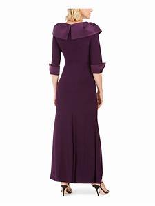  Howard Womens Purple 3 4 Sleeve Maxi Sheath Formal Dress Plus
