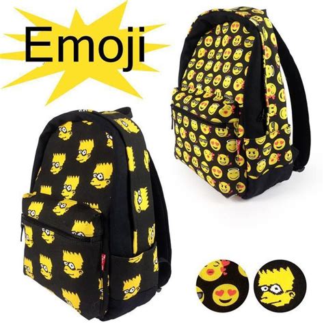 2015 Cute Emoji Backpack Cool Kids Graffiti Backpack Child Emoji
