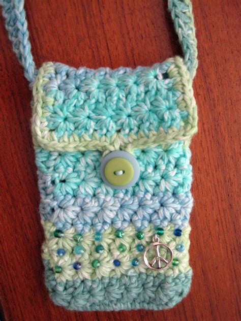 Cross stitch patterns cell phone. Crochet Cell Phone Purse | Crocheted in star stitch. Lined ...