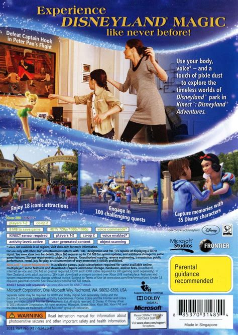 Kinect Disneyland Adventures 2011 Xbox 360 Box Cover Art Mobygames