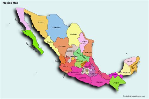 Genera Grafico De Mapa De Mexico Colorear Mapa De Mexico Con