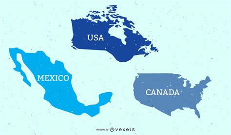 Canadá, en cambio, nunca fue sede del mundial de fútbol masculino pero sí lo fue del torneo femenino, en 2015. Mapa De Estados Unidos, Canadá Y México - Descargar Vector