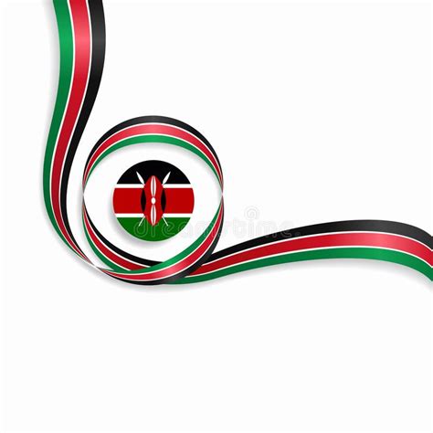 Kenyan Flag Wavy Ribbon Background Vector Illustration Stock Vector