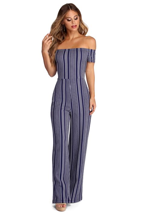 Navy Blue Summer In Stripes Jumpsuit Striped Jumpsuit Jumpsuit