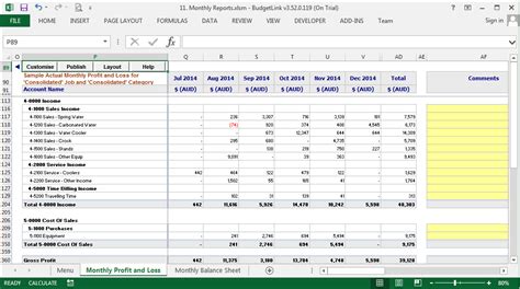 Monthly Budgeting And Reporting Accounting Addons