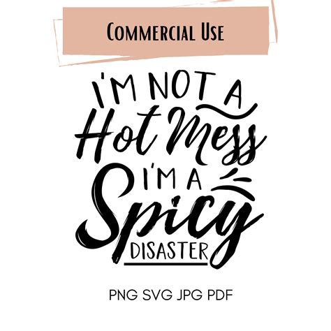 Im Not A Hot Mess Im A Spicy Disaster Svg Mom Life Svg Hot Mess