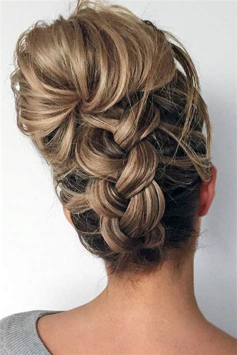 Beautiful messy updos with side braids. Fancy Updos for Medium Length Hair ★ See more: http ...