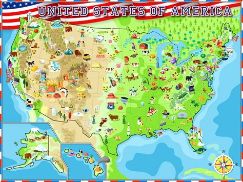 Illustrated Map Of The World United States Map