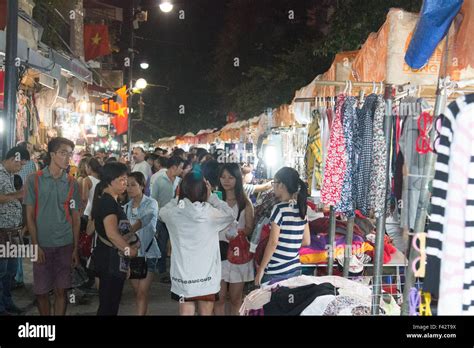 Night Markets In Hanoi Old Quarter Attract Local Vietnamese People And