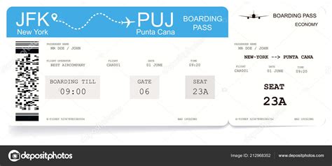 Airline Boarding Pass Or Airplane Ticket — Stock Vector © Orelphoto2