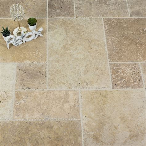 Rustico Travertine Tile Unfilled And Brushed Chiselled Edge Stone Deals